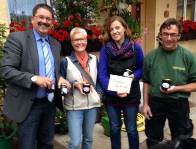 Bild v.L. OV-Vors. Michael Schaller, Karin Diehl, Leitung Petra Wolf, stv. Vors. Alfred Heil